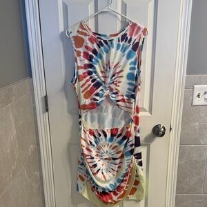 Venus Colorful Tie-Dye Cutout Mini Dress
